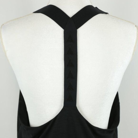 Prana Tonga Women's Medium Black Double Layer Scoop Neck Activewear Tank Top - Picture 6 of 9